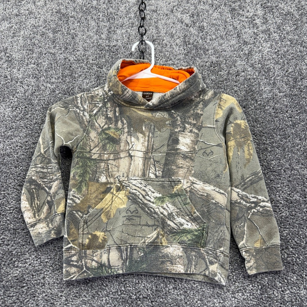 Ranger Hoodie Boys 3T Green Camo Realtree AP Fleece Pullover Hunting Sweatshirt